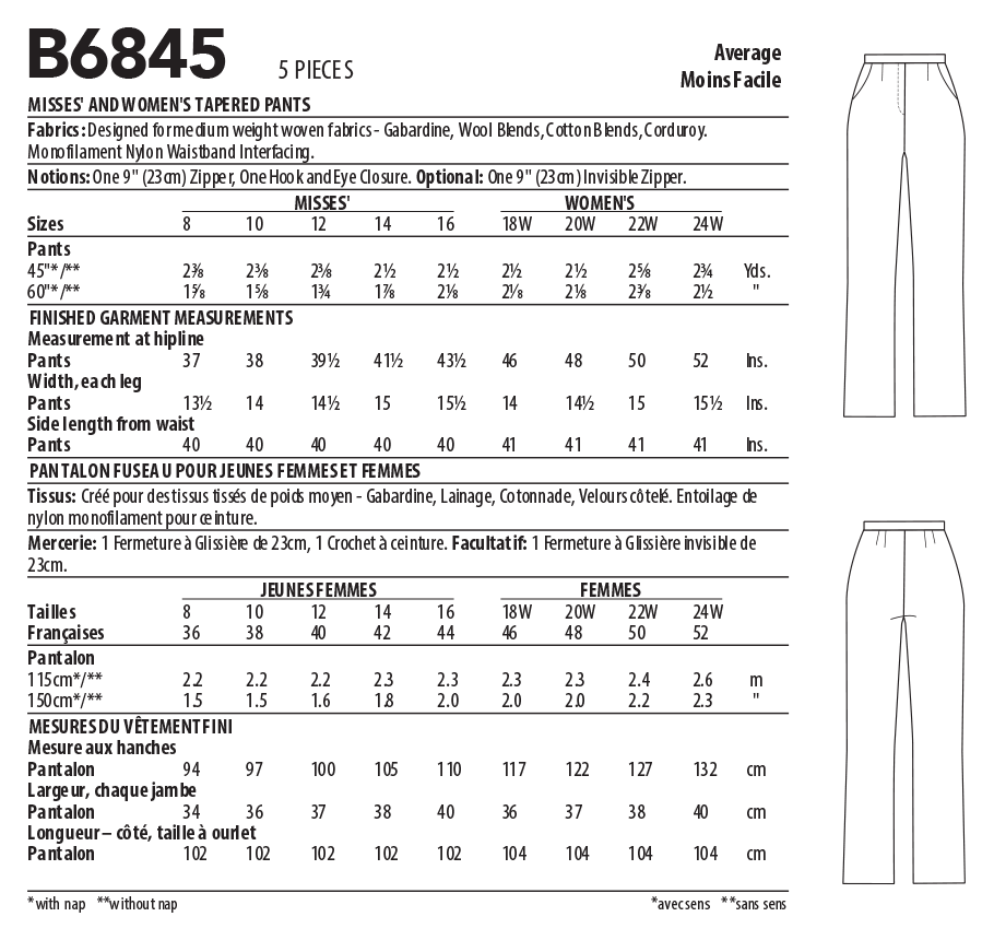 Butterick 6533 Women's Hoodie Jacket Pants Sewing Pattern, Size XS-XL UNCUT  | eBay